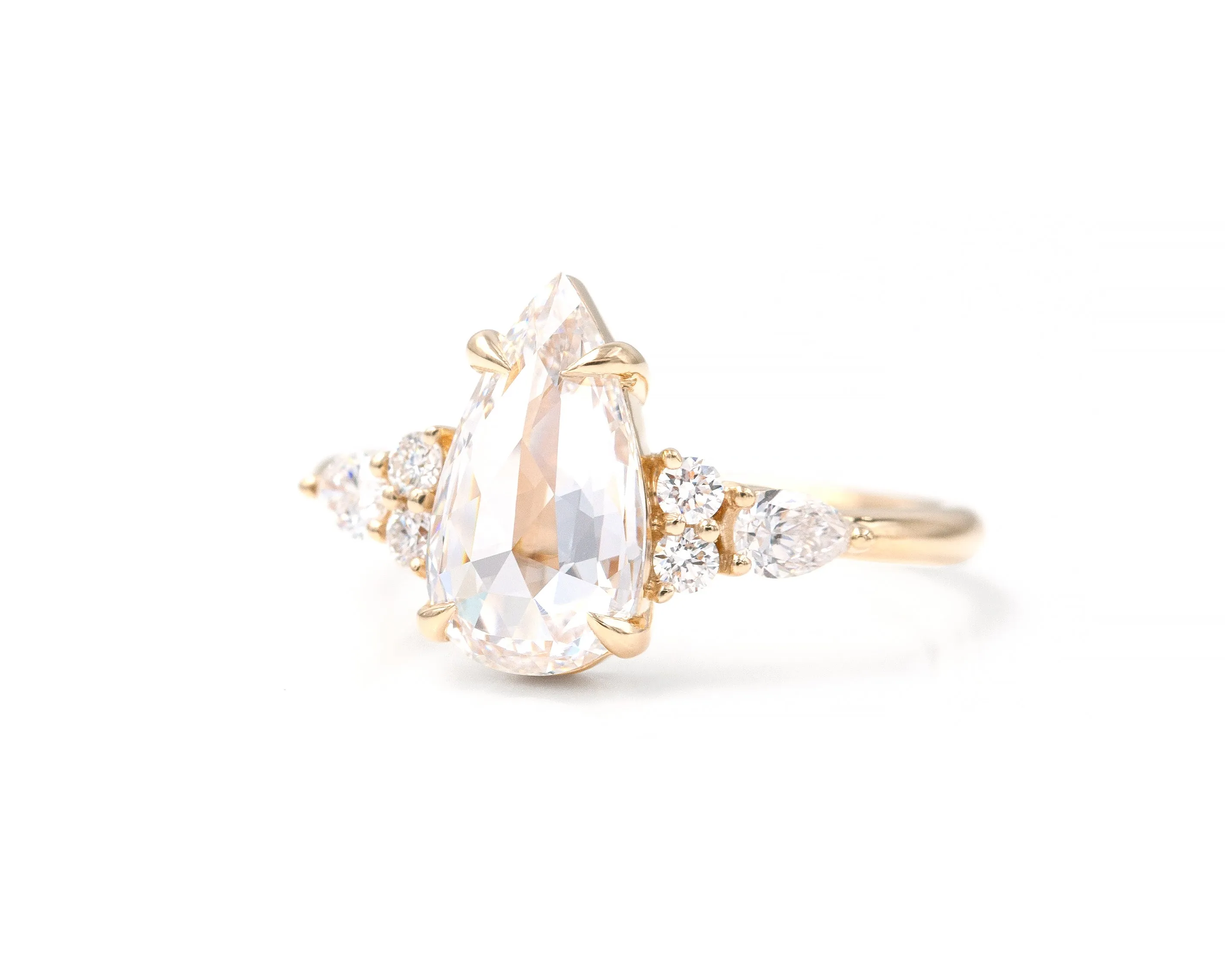 1.09-Carat Rose Cut Pear Ring