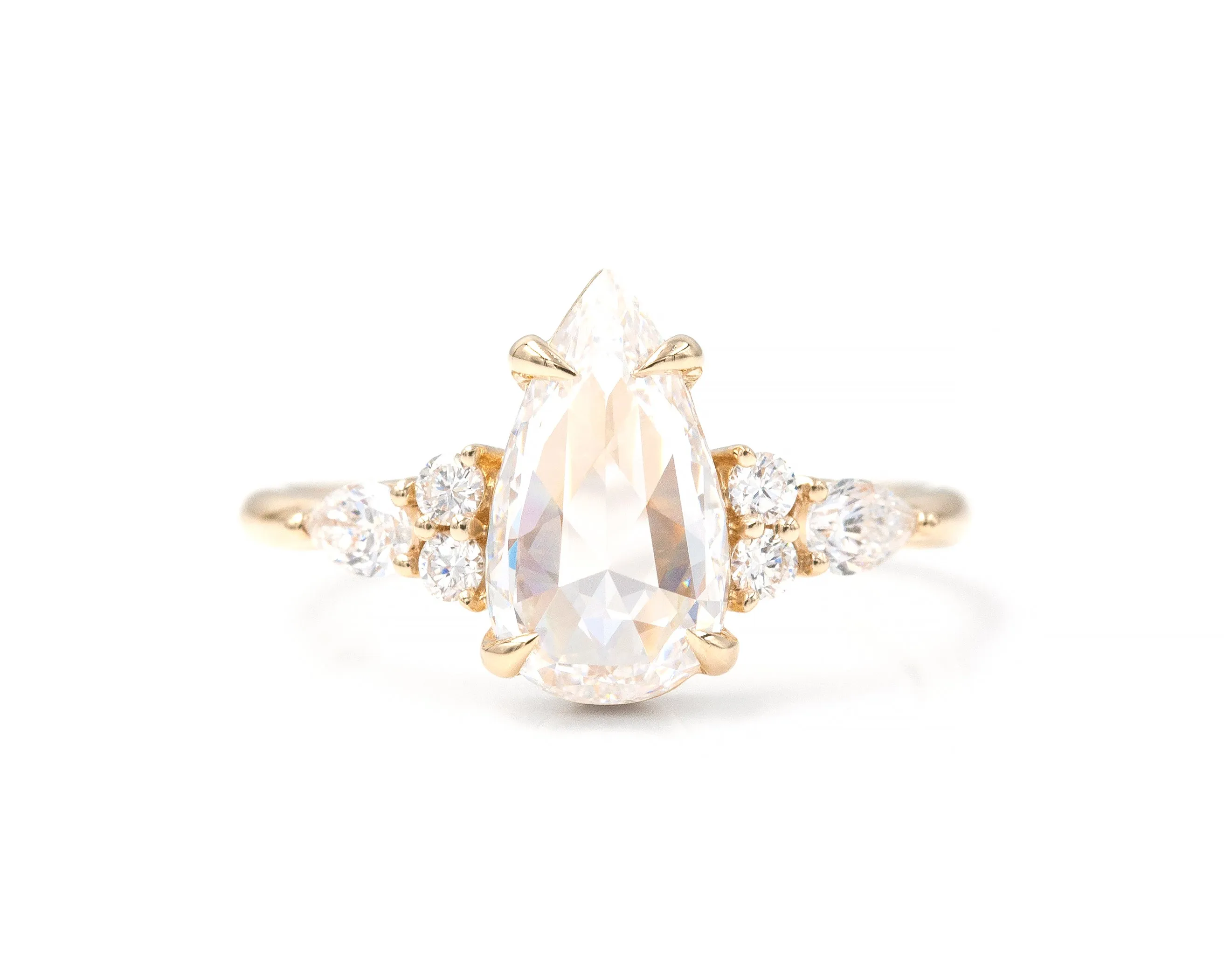 1.09-Carat Rose Cut Pear Ring