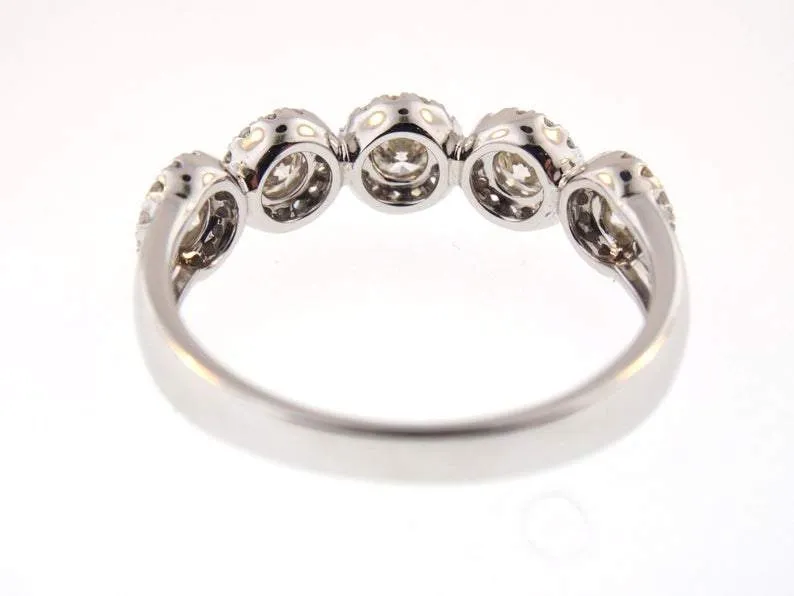 14K Gold Diamond Halo 2.5MM Band