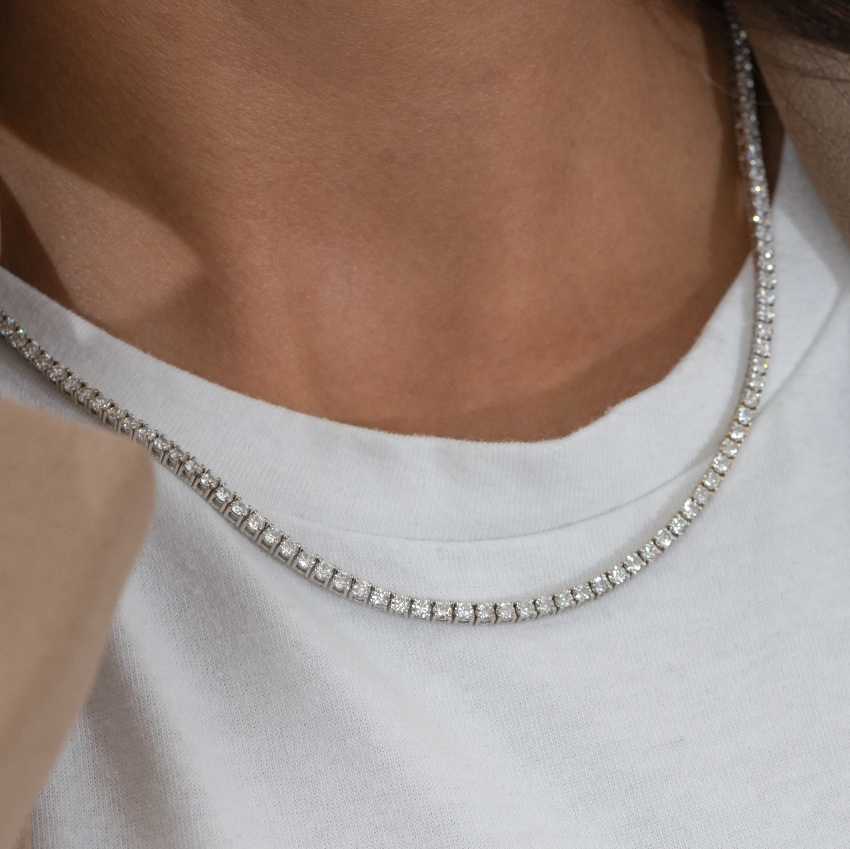 14K Gold Lab Grown Diamond Tennis Necklace