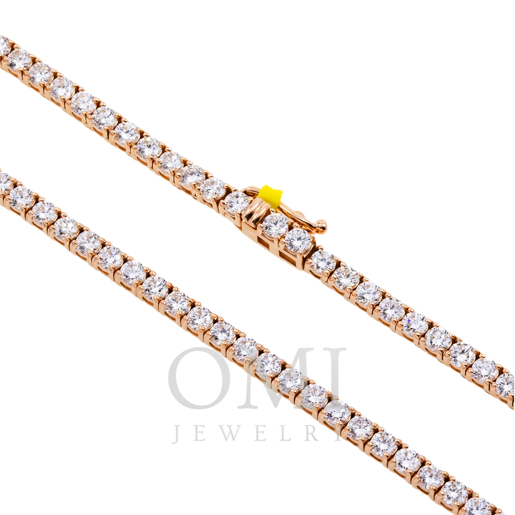 14K GOLD ROUND DIAMOND TENNIS CHAIN 13.27 CT