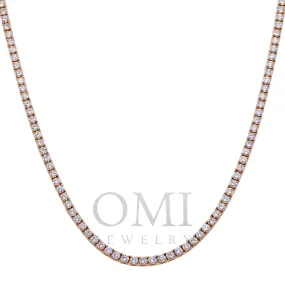 14K GOLD ROUND DIAMOND TENNIS CHAIN 13.27 CT