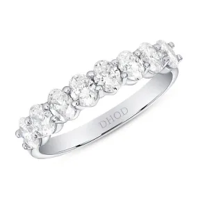 14K White Gold Oval Shape Diamond Band