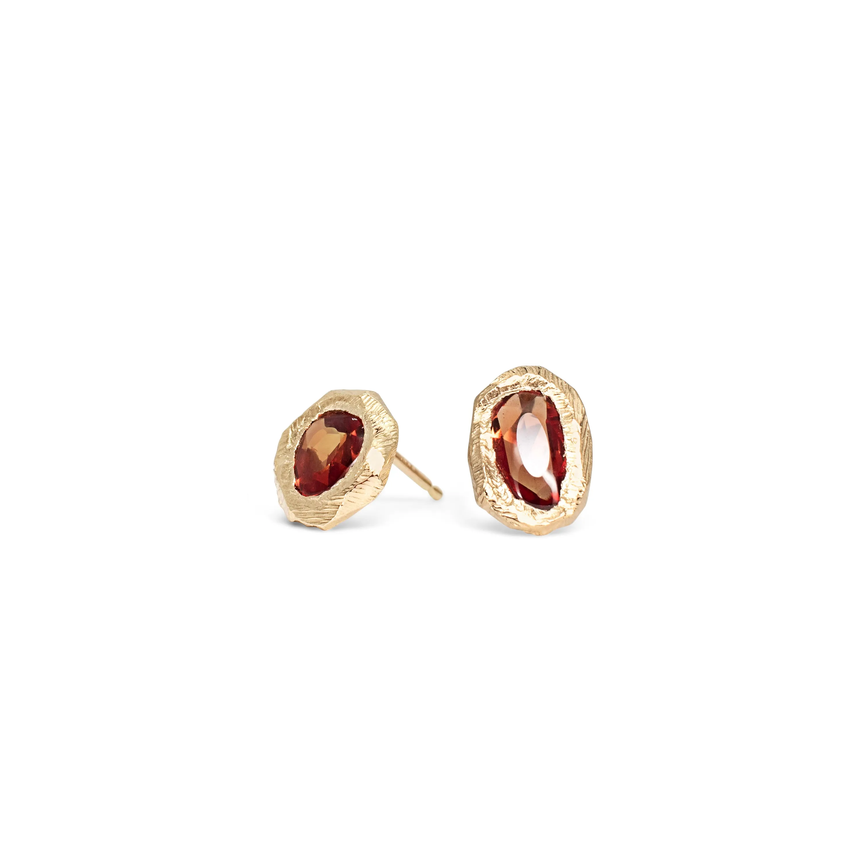 18K Freeform Stud Earring in Poppy Red Sapphire