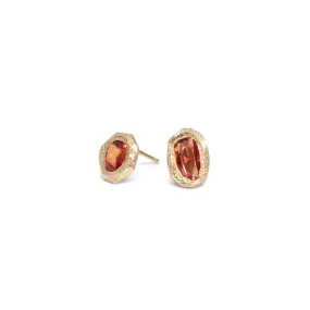 18K Freeform Stud Earring in Poppy Red Sapphire