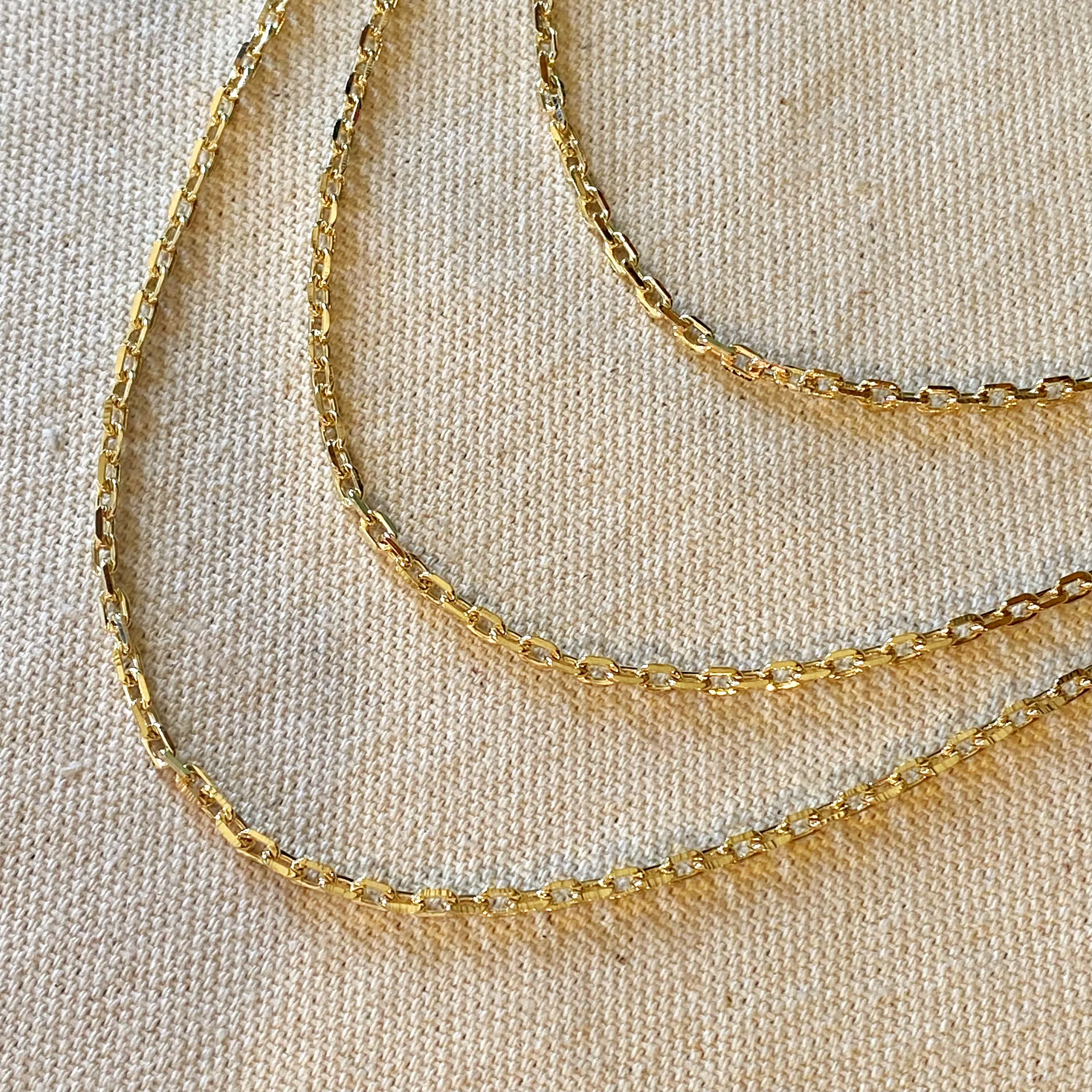 18k Gold Filled DC Curb Link Chain