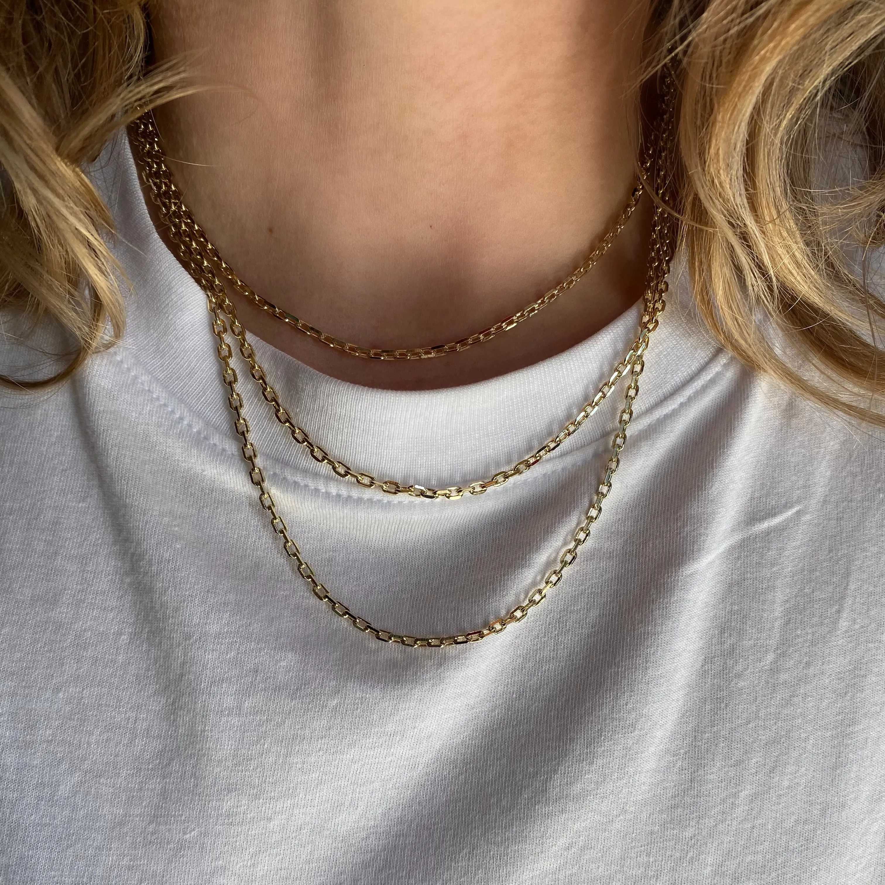 18k Gold Filled DC Curb Link Chain