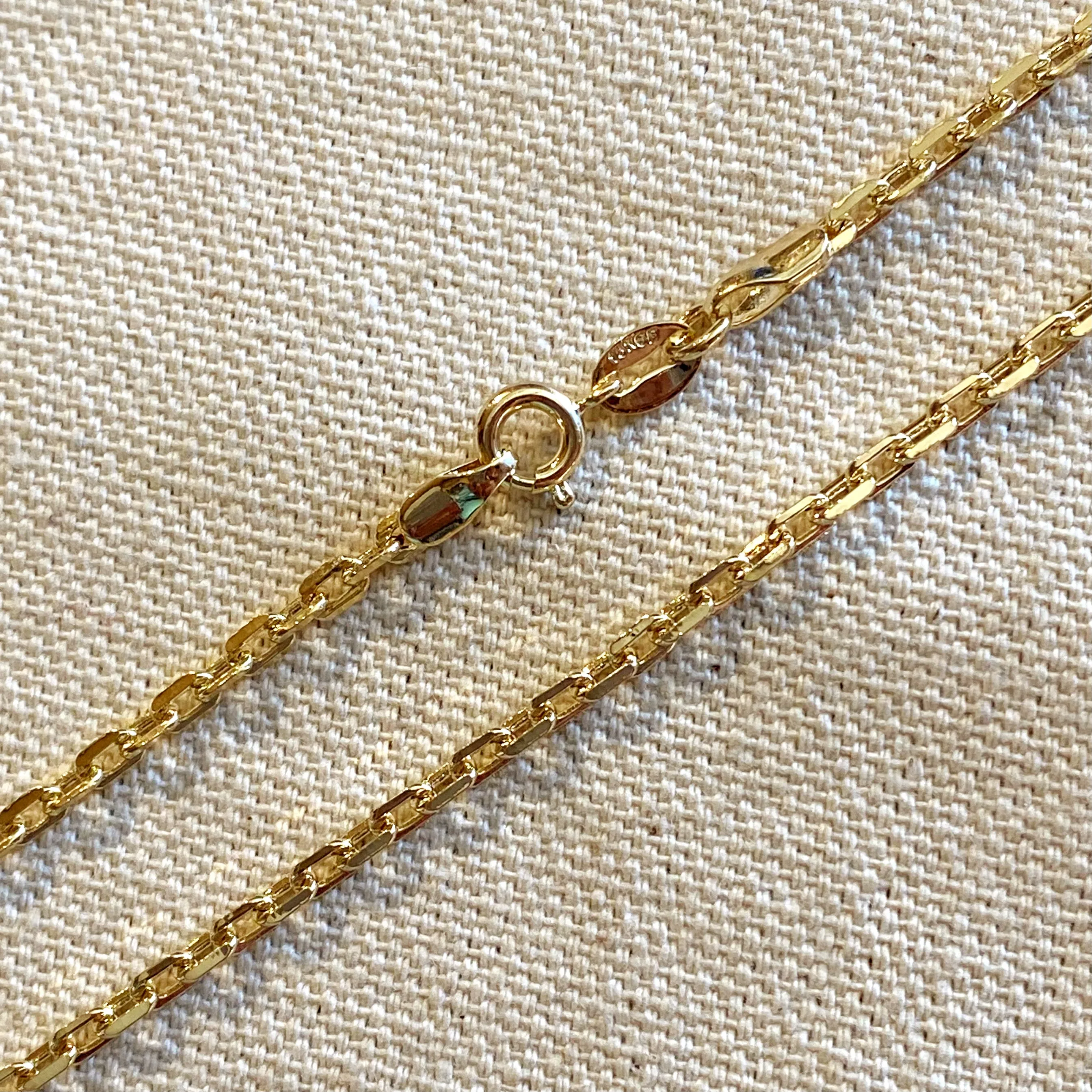 18k Gold Filled DC Curb Link Chain