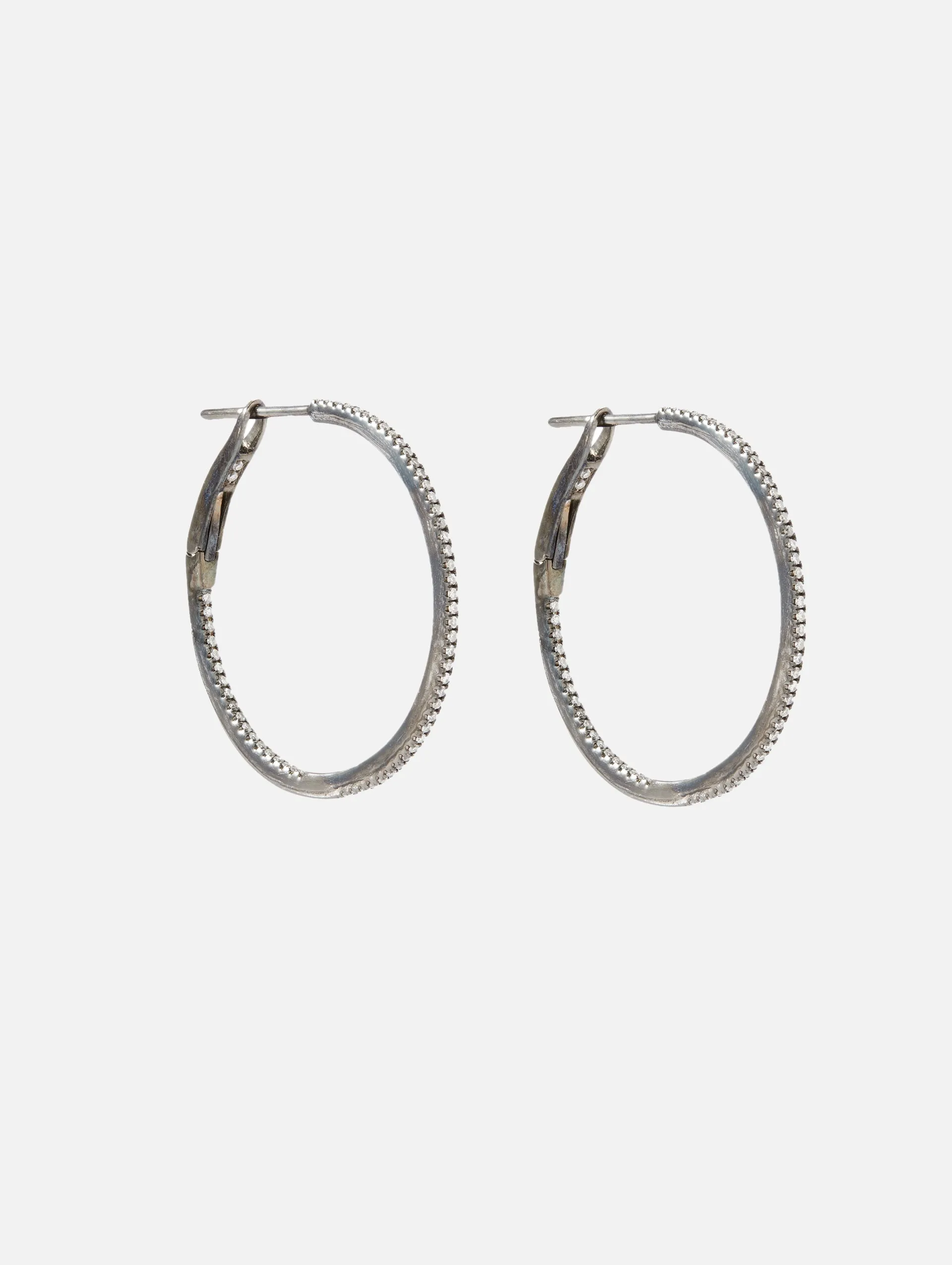 1" Pave Diamond Hoops