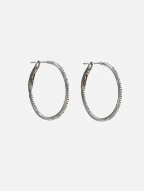 1" Pave Diamond Hoops