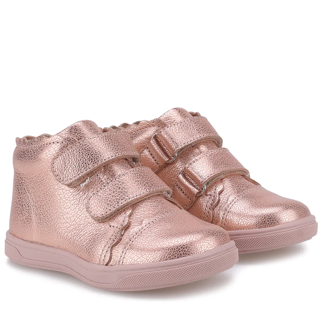 (2671-1) Emel shoes velcro trainers rose gold