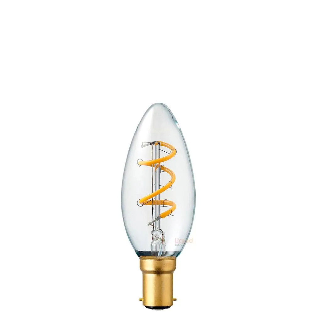 3W Candle Spiral LED Bulb B15 in Extra Warm