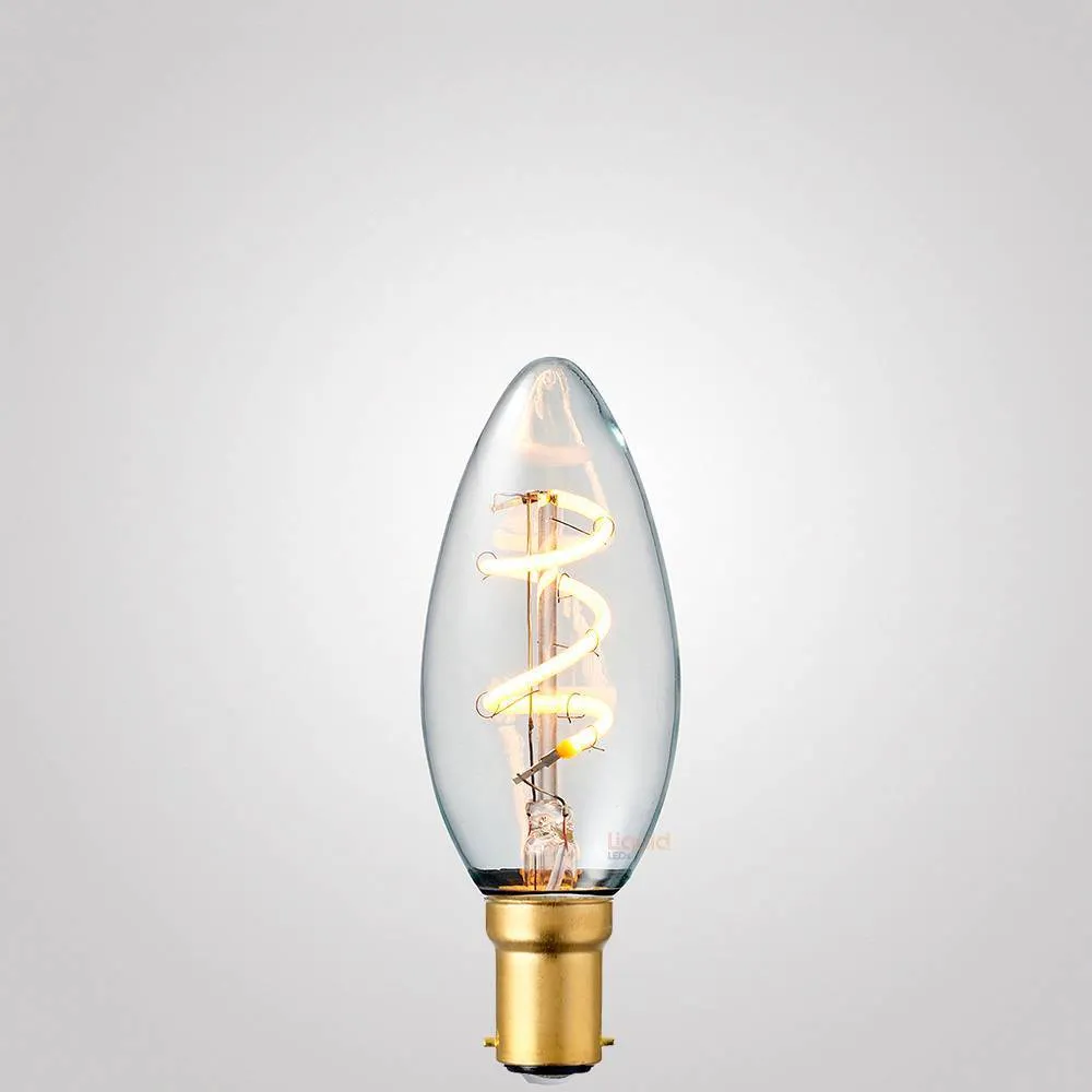 3W Candle Spiral LED Bulb B15 in Extra Warm