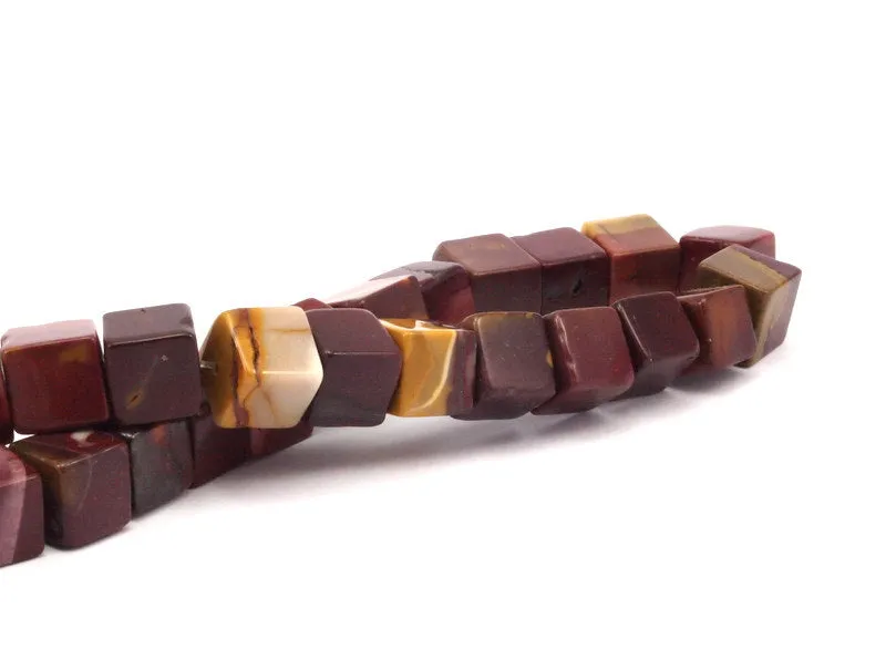 5 Pcs Mookaite Jasper 12mm Square Gemstone Beads 15.5 inches Full strand T22