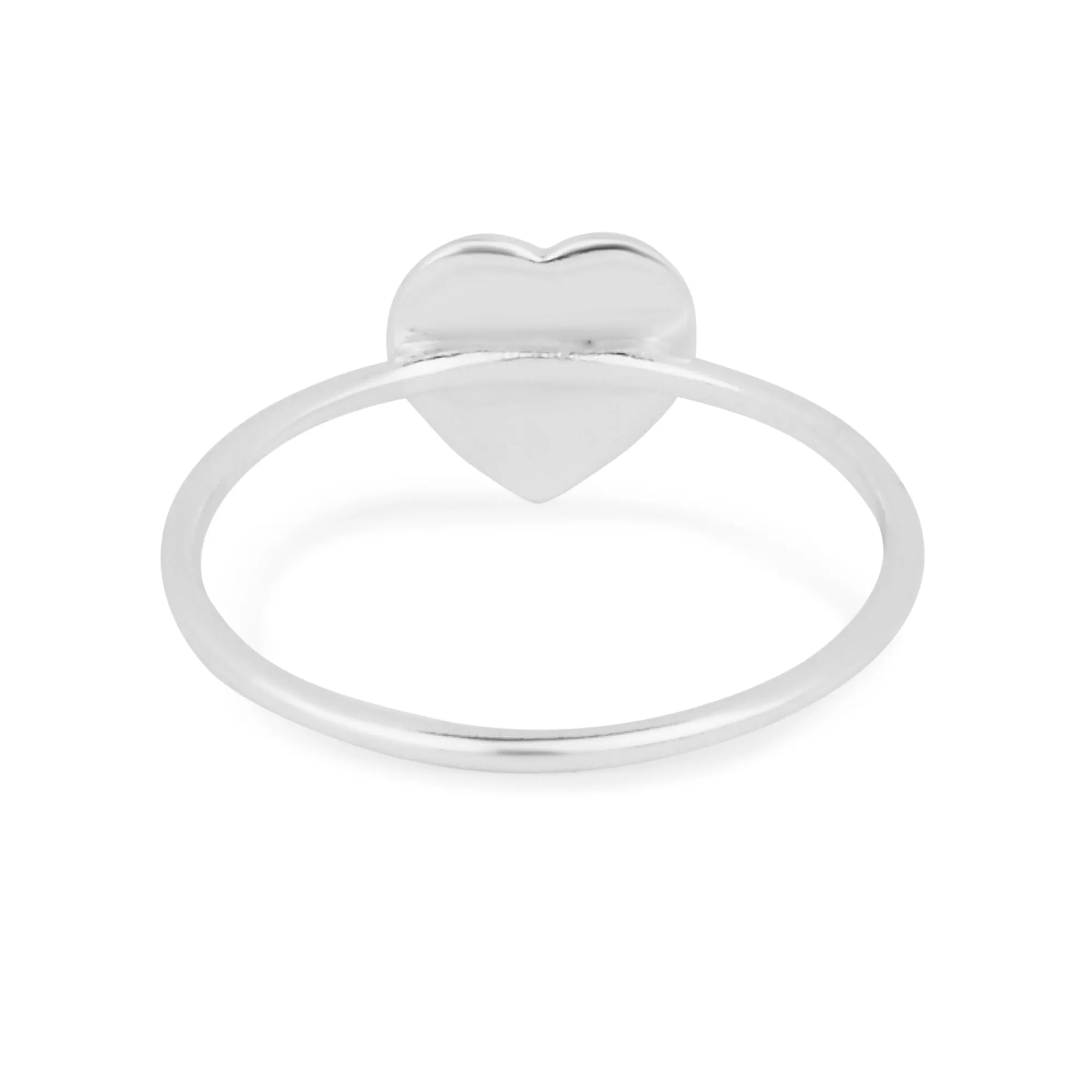 925 Pure Sterling Silver Sparkle Heart Ring Silver For Women-Small