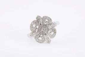 925 Silver 0.60tcw Melee Diamond Ring Size 10 (4.42g.)