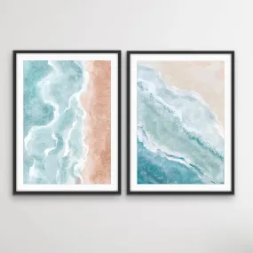 A Beach Somewhere - Two Piece Boho Beach Print Set Diptych