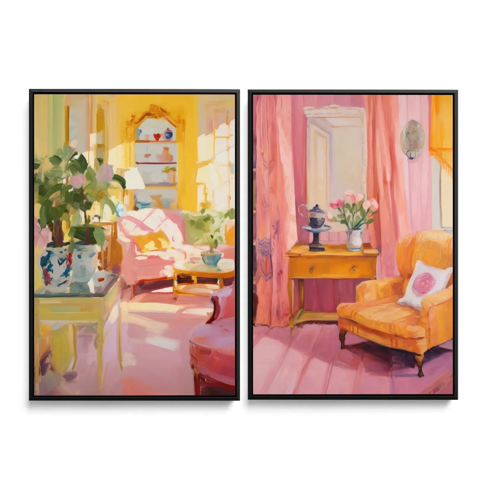 A Place For Reading -  Two Piece Still Life Print Set In Warm Tones