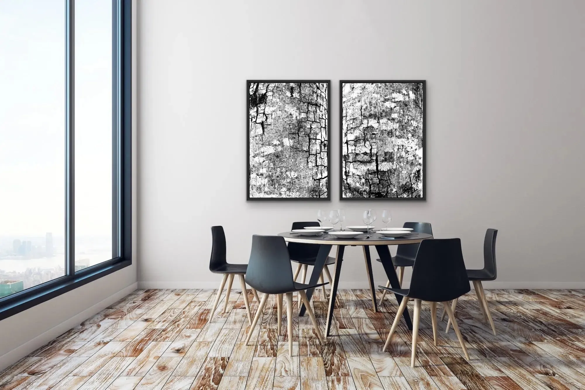 A Study Of Bark In Black and White -   Stretched Canvas Print or Framed Fine Art Print - Artwork