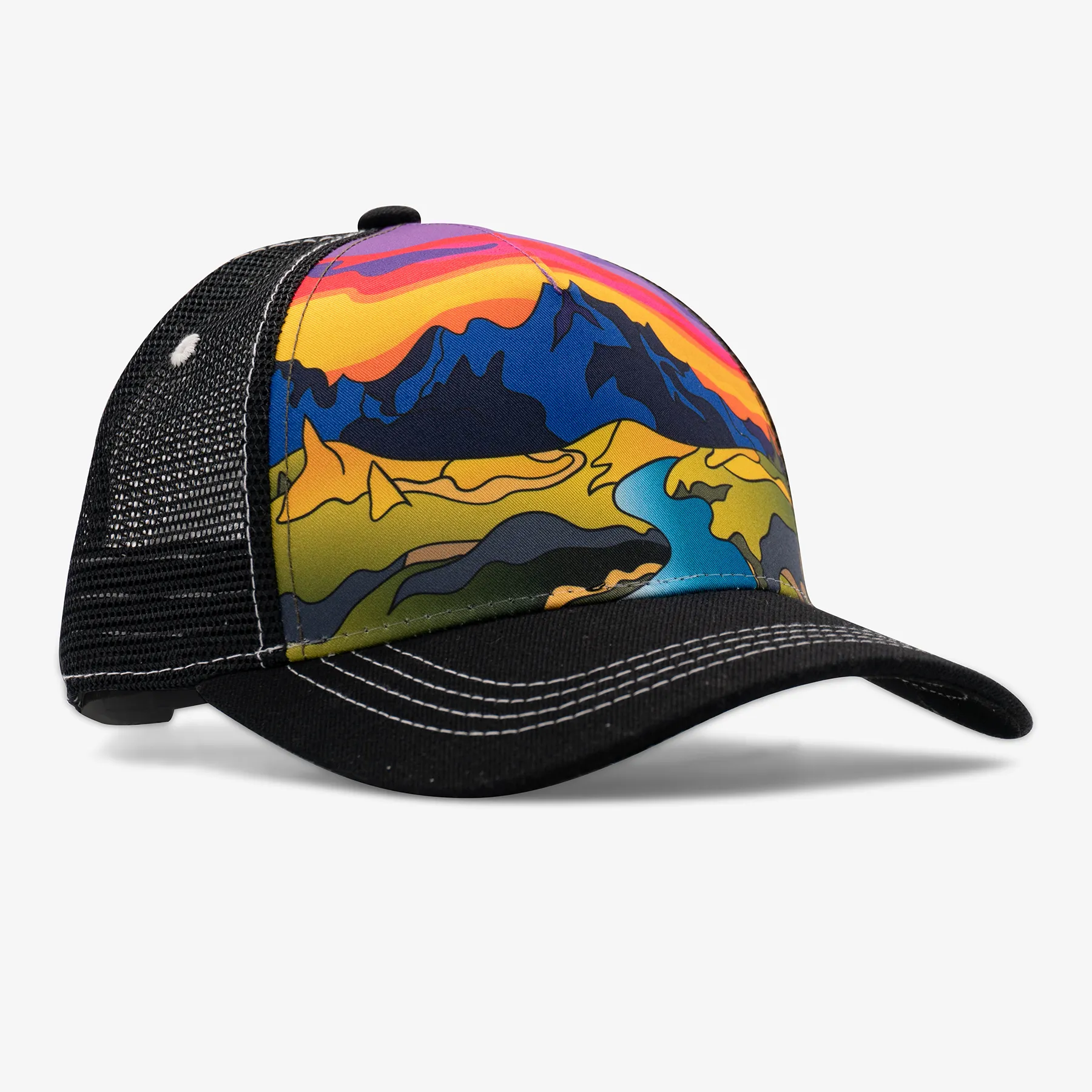 Abstract Summer Mountain Women's Low Pro Trucker Hat