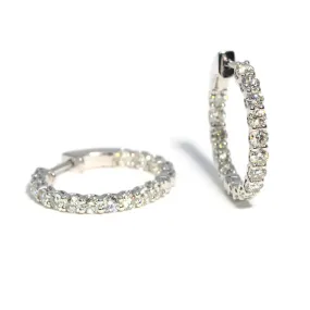 AFJ Diamond Collection - Diamond Hoop Earrings, 14k White Gold