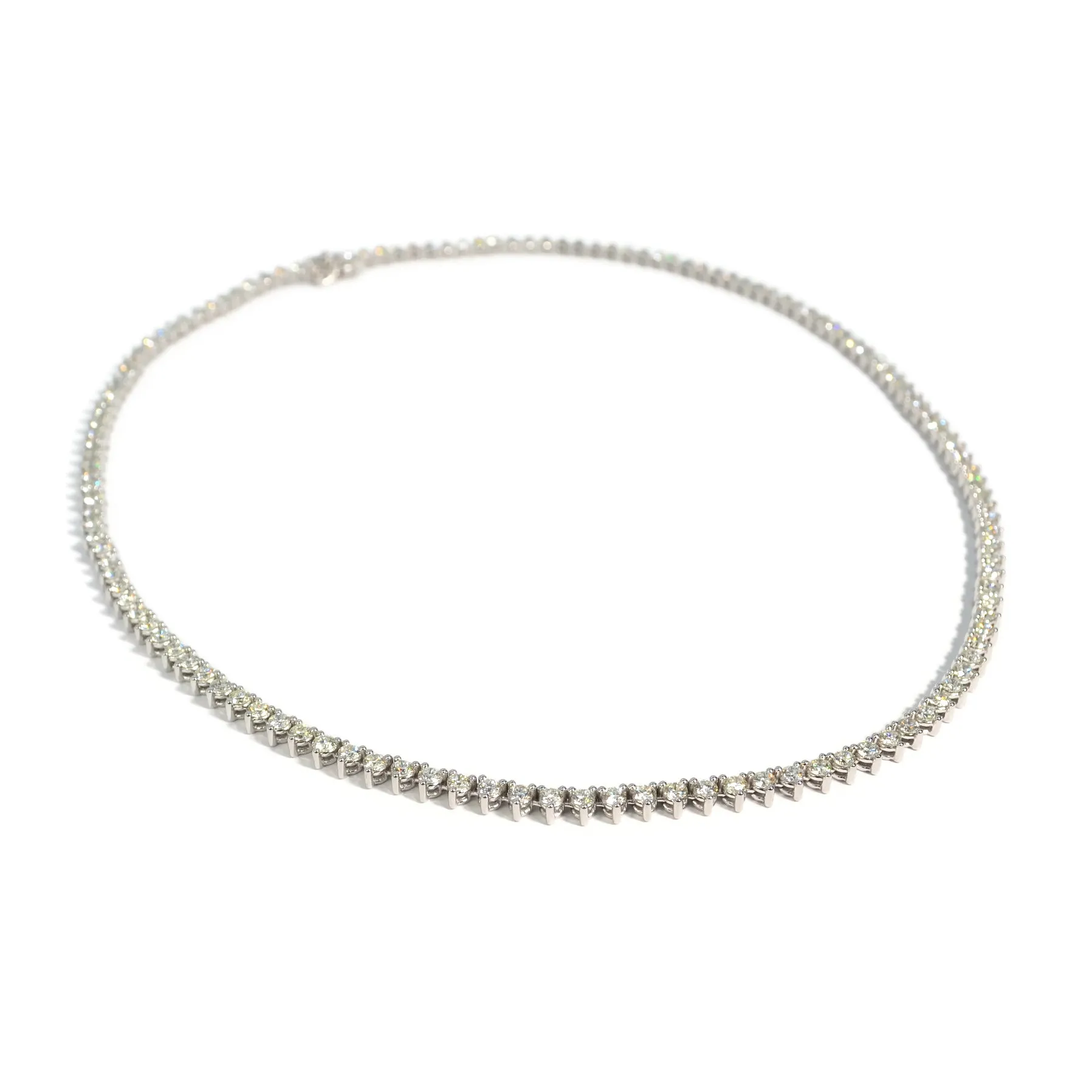 AFJ Diamond Collection - Diamond Riviere Necklace, White Gold