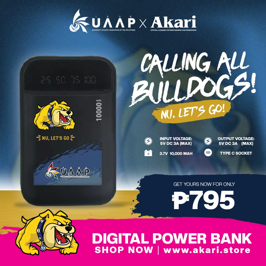 AKARI X UAAP [ NU ]  10000mAh Digital Powerbank with built-in charging Cables