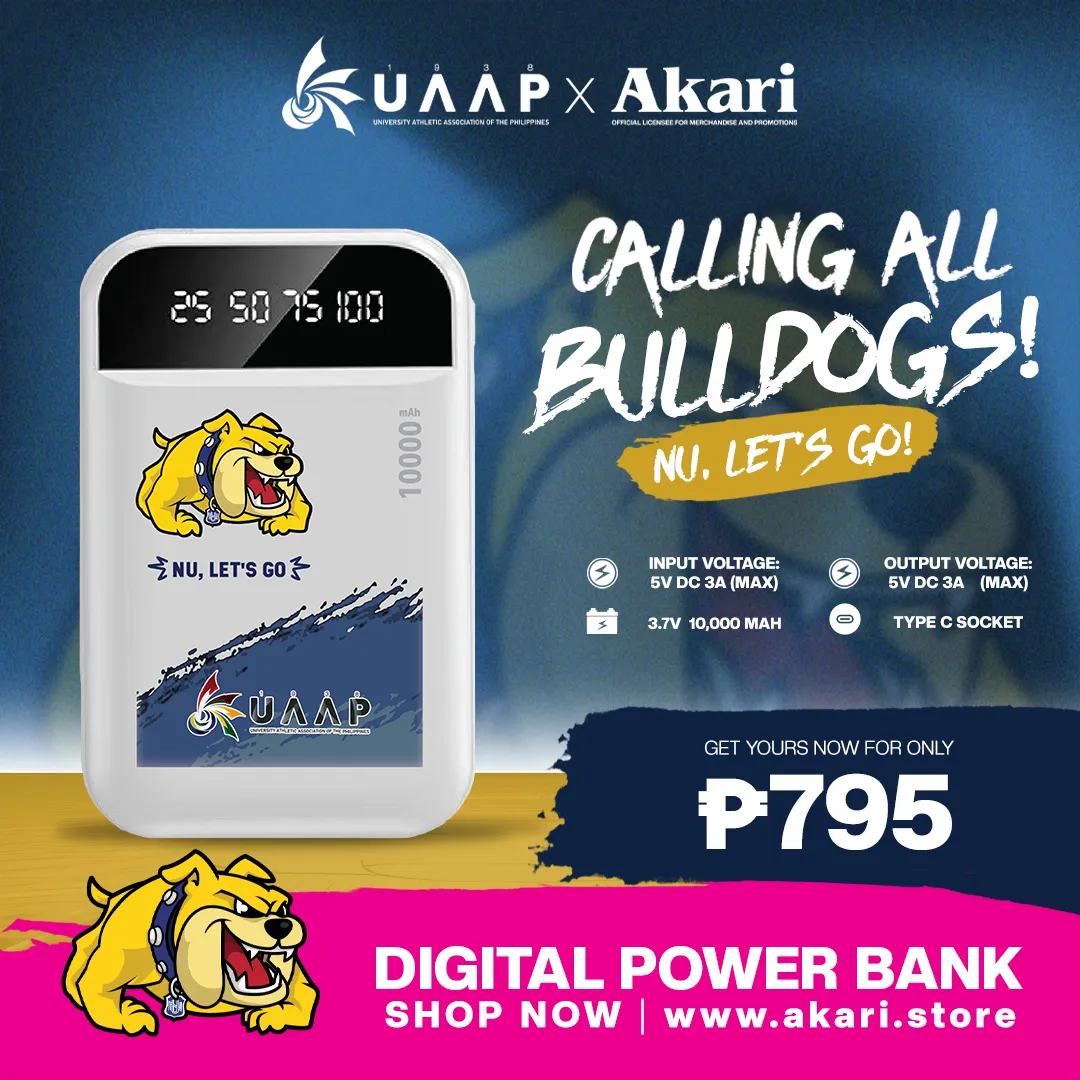 AKARI X UAAP [ NU ]  10000mAh Digital Powerbank with built-in charging Cables