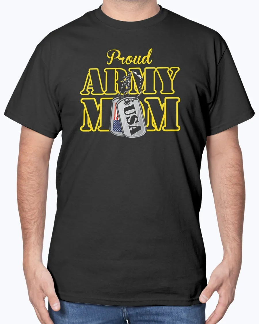 Army Mom USA Dog Tag T-shirts