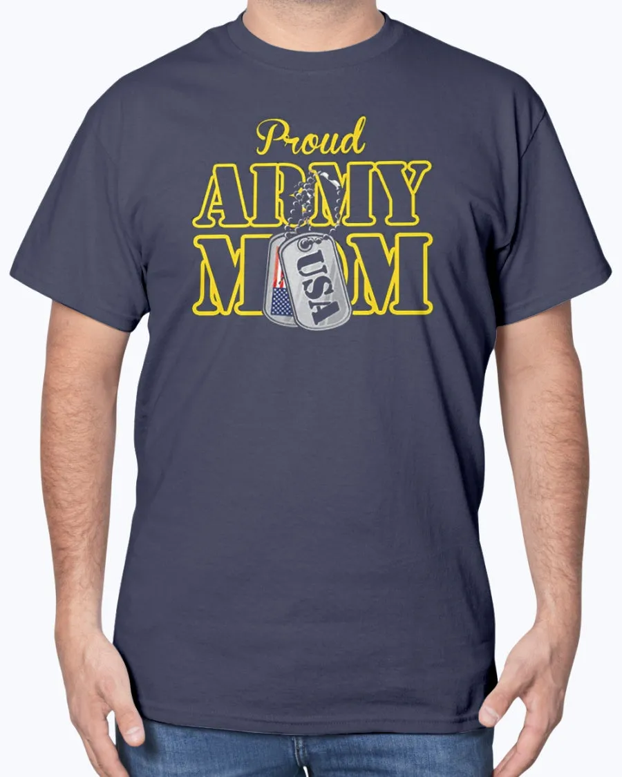 Army Mom USA Dog Tag T-shirts