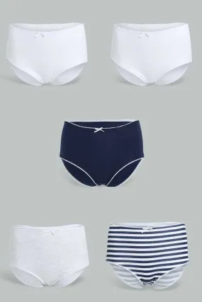 Assorted Embellished Mama Brief Set (Pack of 5)