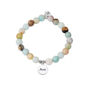 Aunt | Stone Beaded Charm Bracelet | Amazonite