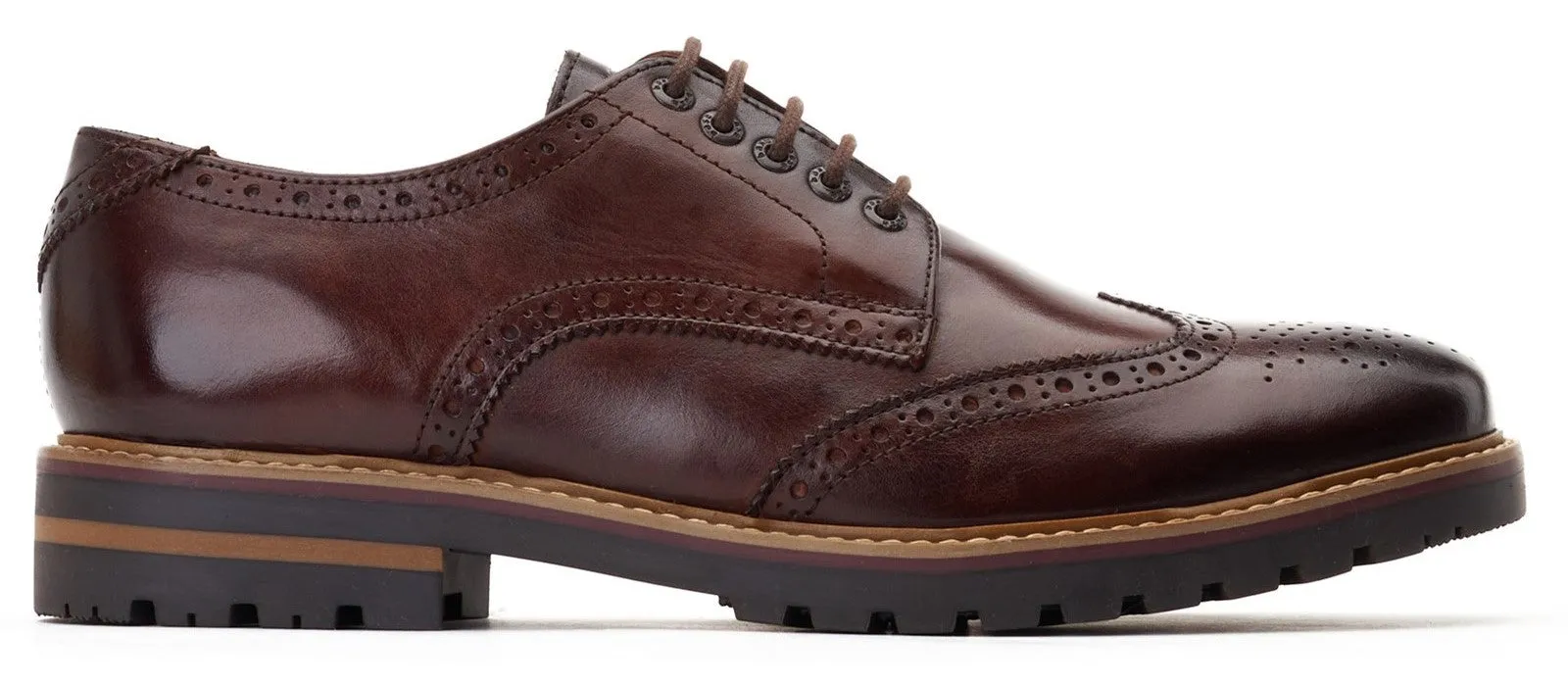 Base London Gibbs Washed Mens Leather Lace Up Brogue