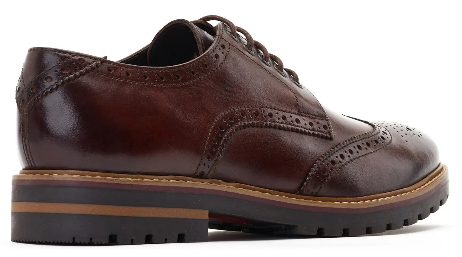 Base London Gibbs Washed Mens Leather Lace Up Brogue