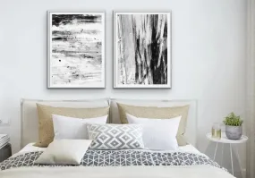 Black Bark - Two Piece Black and White Eucalyptus Contemporary Art Print