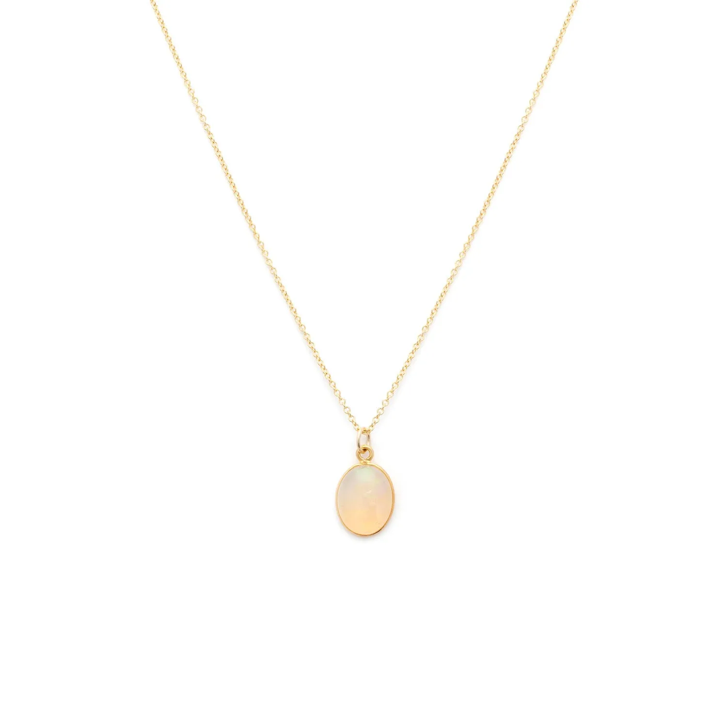 Cabochon Necklace | 14k Gold & Opal