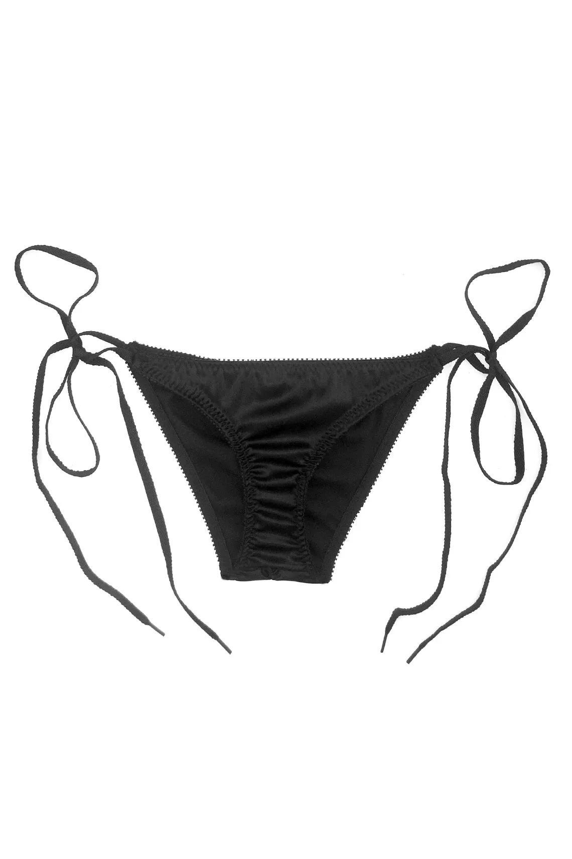 Cardamine Side Tie Panty in Black Silk Charmeuse