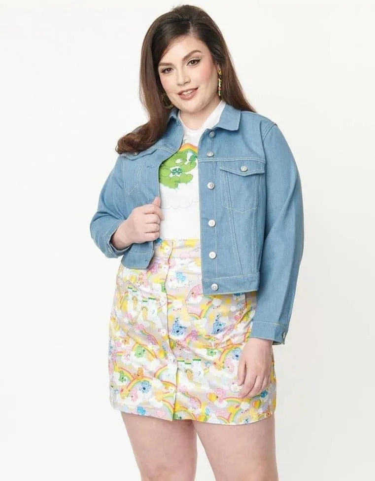 Care Bears x Unique Vintage Plus Size Kingdom Of Caring Print Mini Skirt