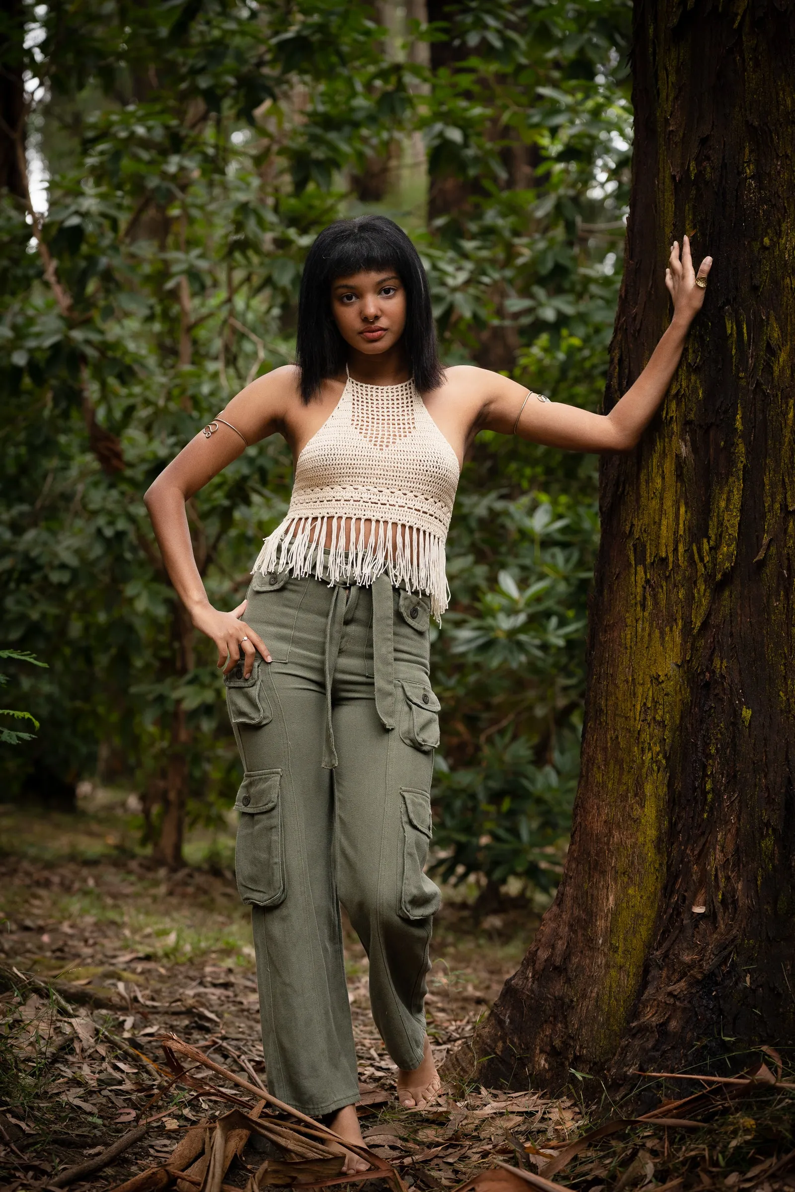 Crochet Fringe Cropped Top