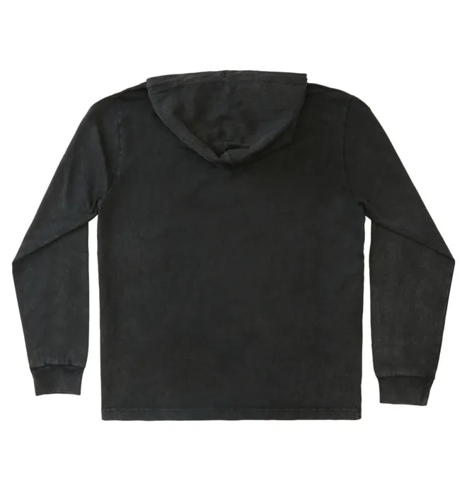 DC Swift Hooded Longsleeve T-Shirt - Black Vintage Wash