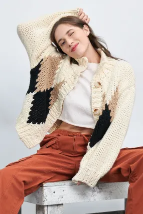 Diamond Chunky Knit Cardigan