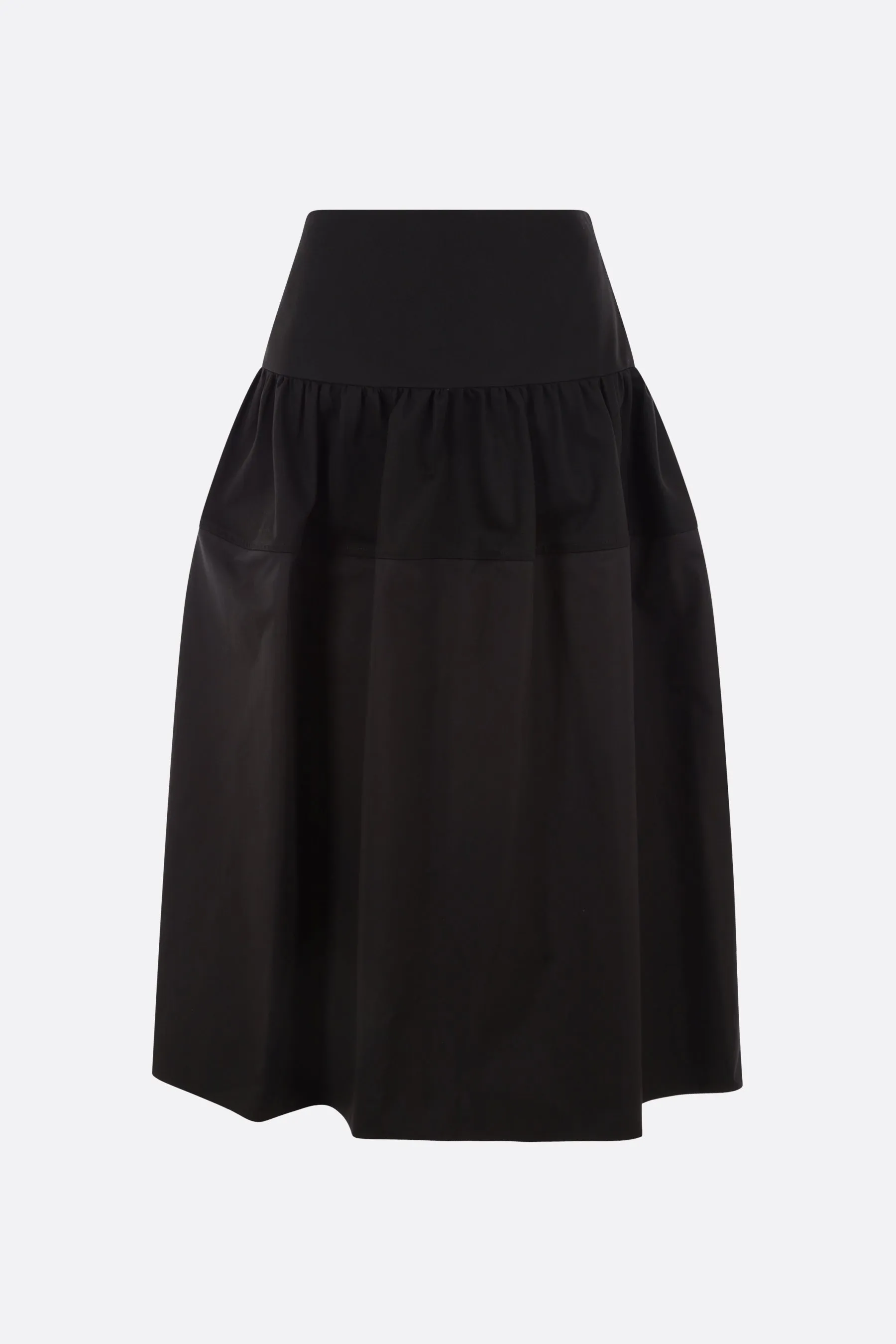 drill and poplin flounced skirt