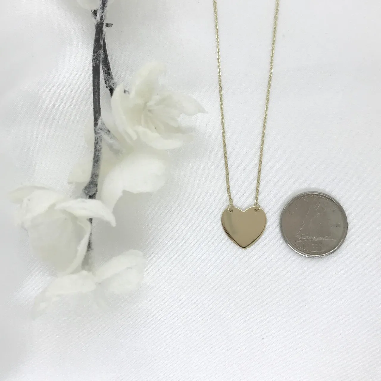 Engravable - 10k Gold Heart Necklace