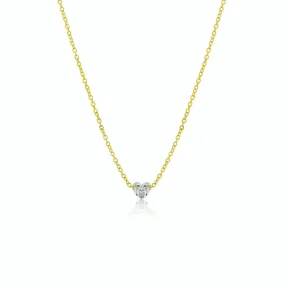 Floating Heart Diamond Necklace