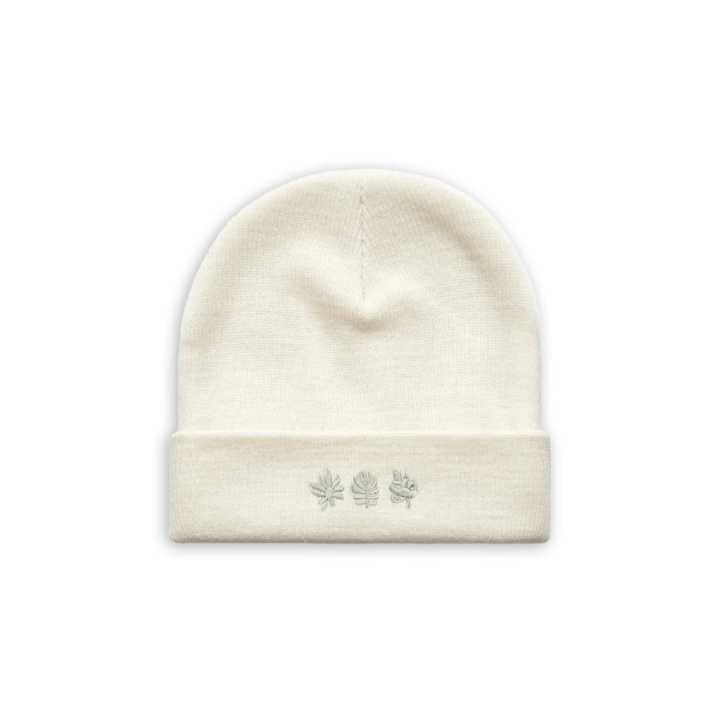 Foliage Beanie - Vintage White