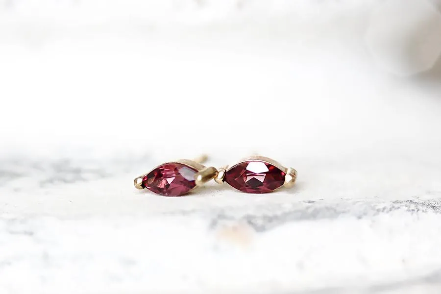 Garnet Marquise Studs