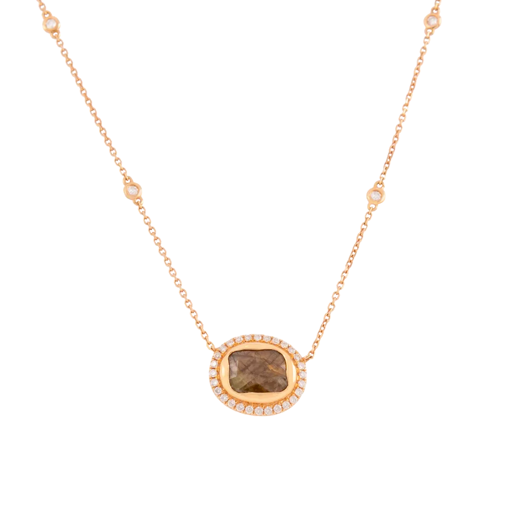 Gold Sheen Sapphire Necklace