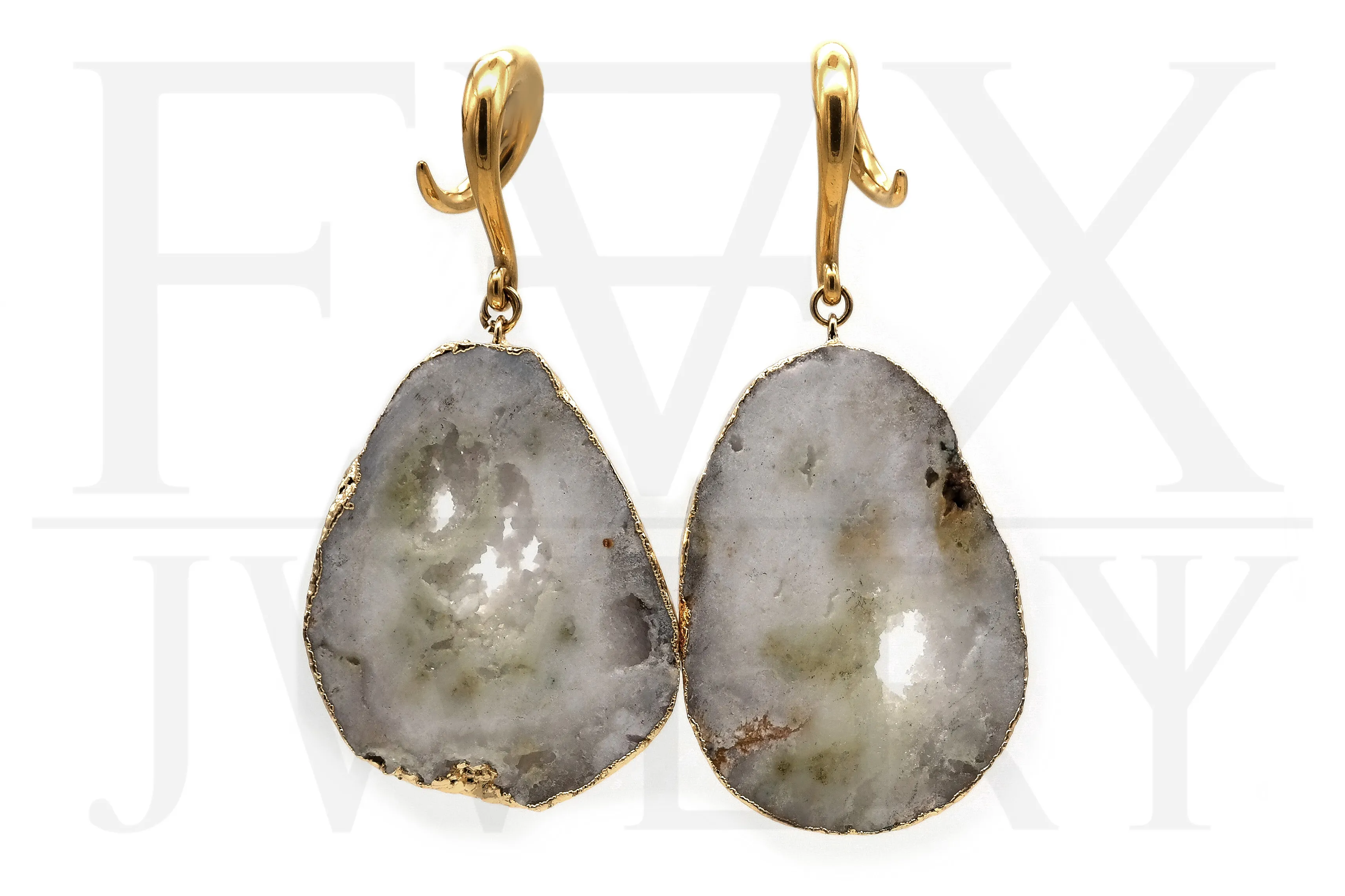 Golden Geode Ear Weights