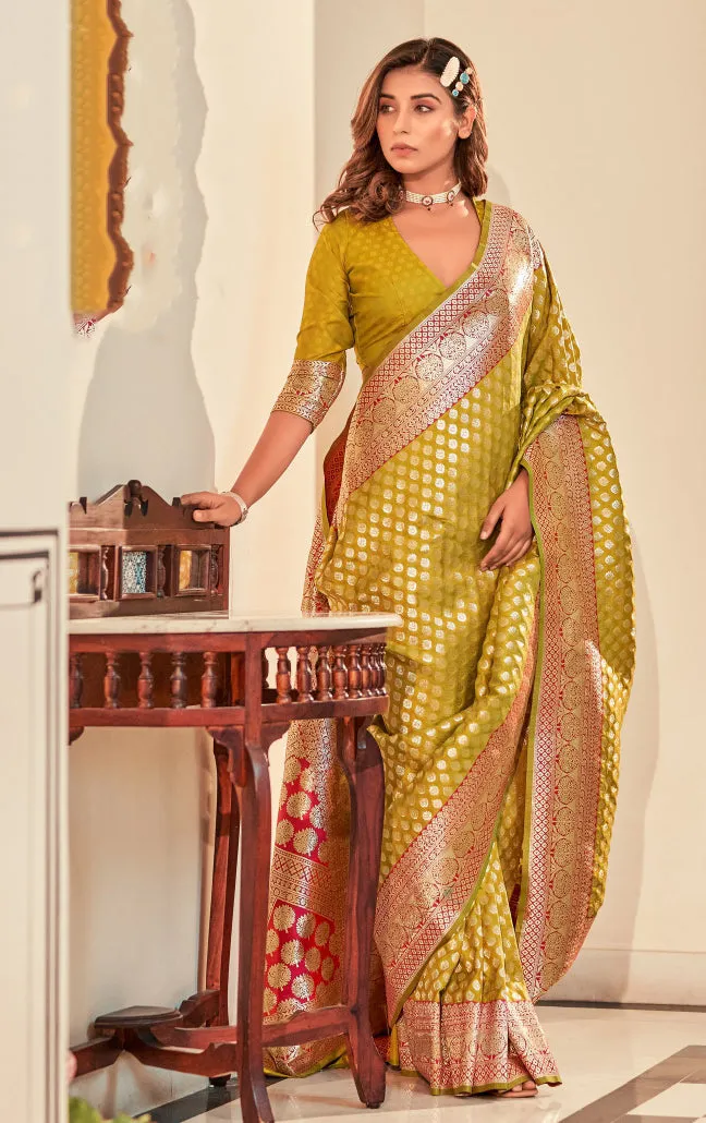 Gorgeous Green Colored Soft Silk Printed Work Designer Sarees