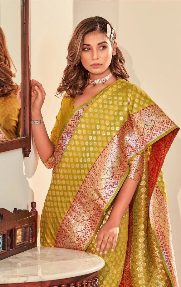 Gorgeous Green Colored Soft Silk Printed Work Designer Sarees